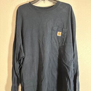 Carhartt Navy Long Sleeve Tshirt Men’s Size Size 3XL